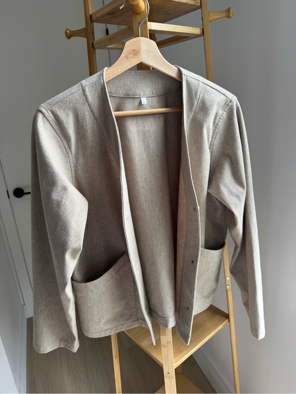 MUJI Light Beige V-Neck Button Front Cardigan - Picture 3 of 6